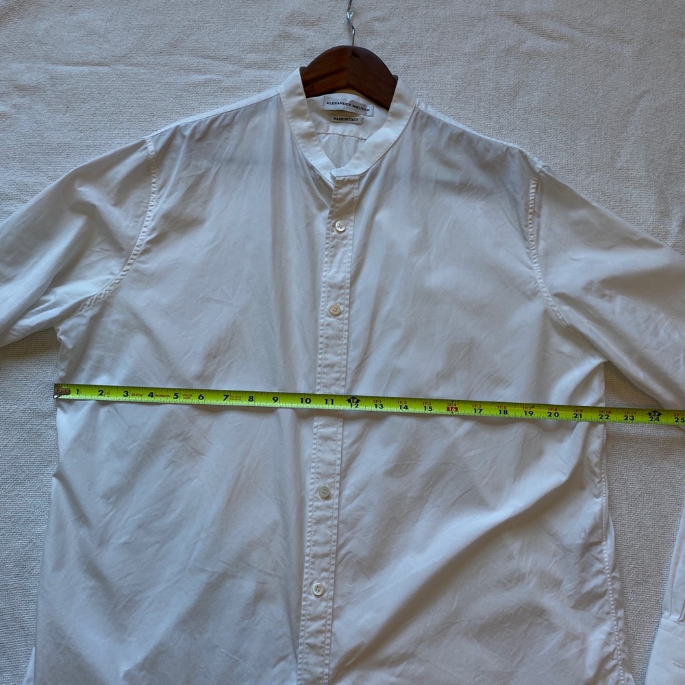 Alexander McQueen band collar button down shirt white  Size 17+  Ultra Luxury - Picture 10 of 13